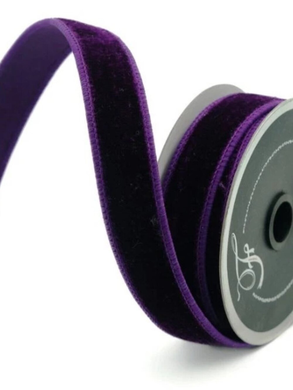 Farrisilk Purple Velvet Designer Wired Edge Ribbon .75" Roll 10 Yards